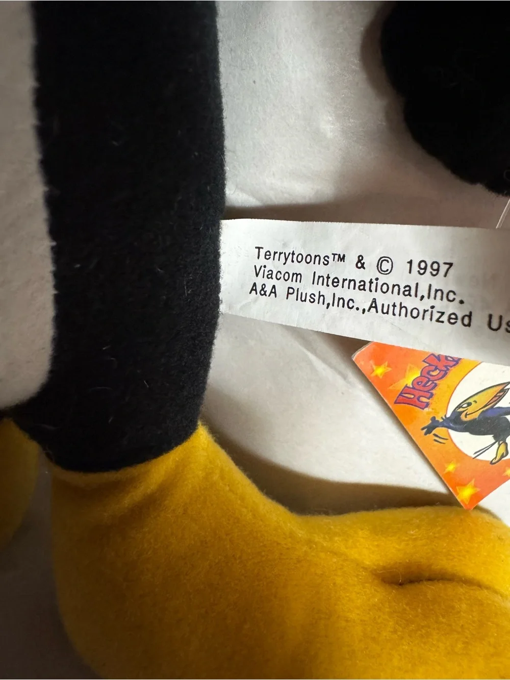 Vintage 1997 Viacom Heckle And Jeckle Magpie 8” Plush Terrytoons